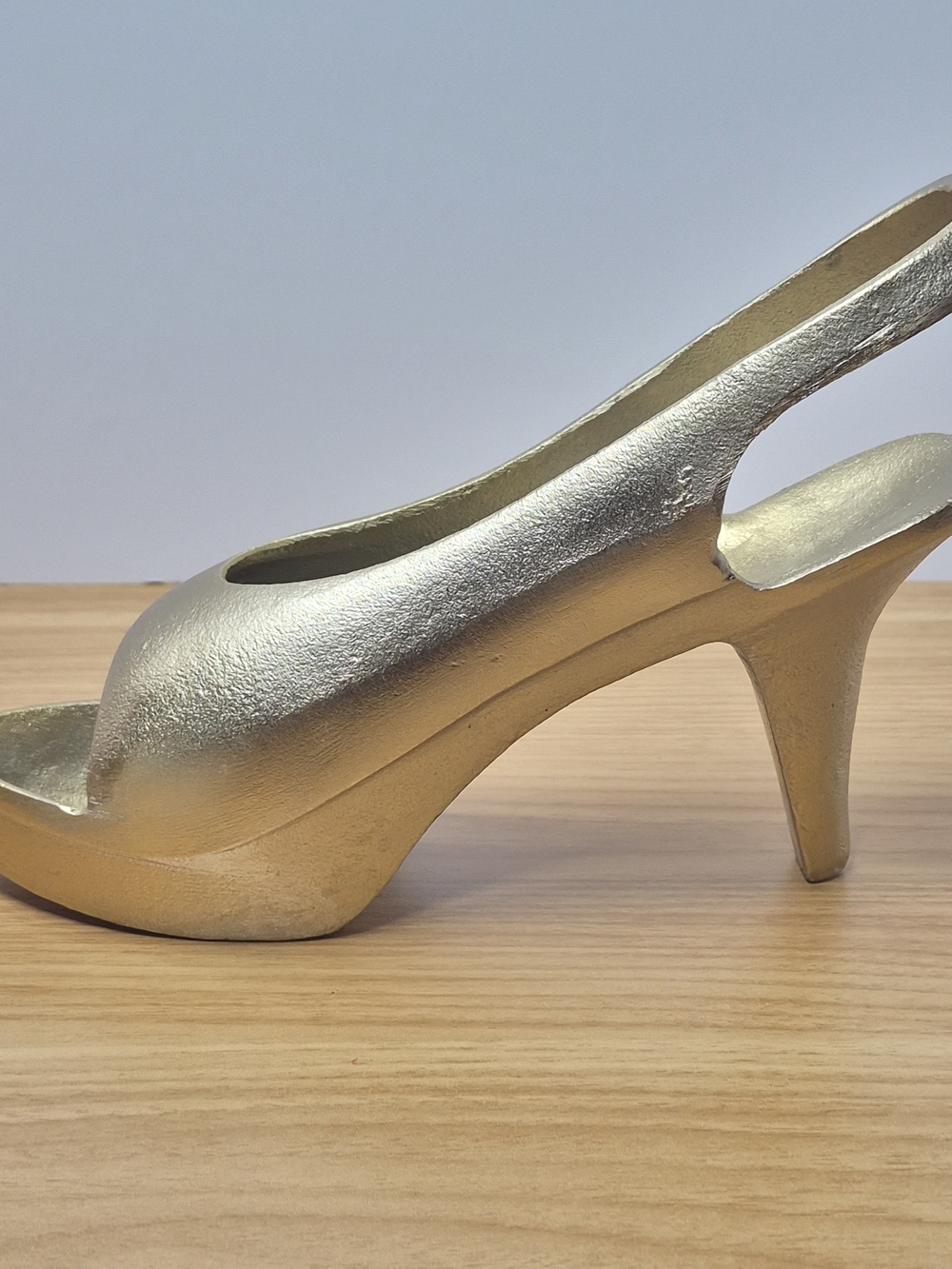 Gold Tone Cast Metal High Heel Paper Weight Decor